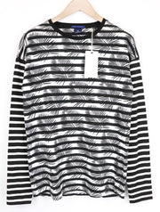 SCOTCH & SODA Ams Couture Men's T-Shirt M Black White Cotton Pattern Pullover