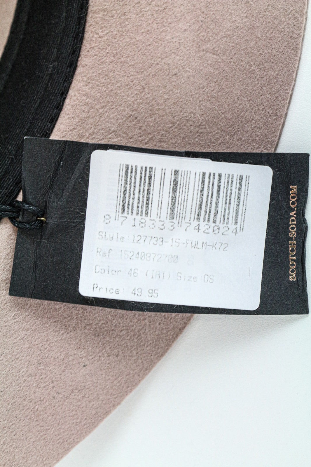 MAISON SCOTCH Women's Hat OS Pink Wool Fedora Casual Style with Star Pin