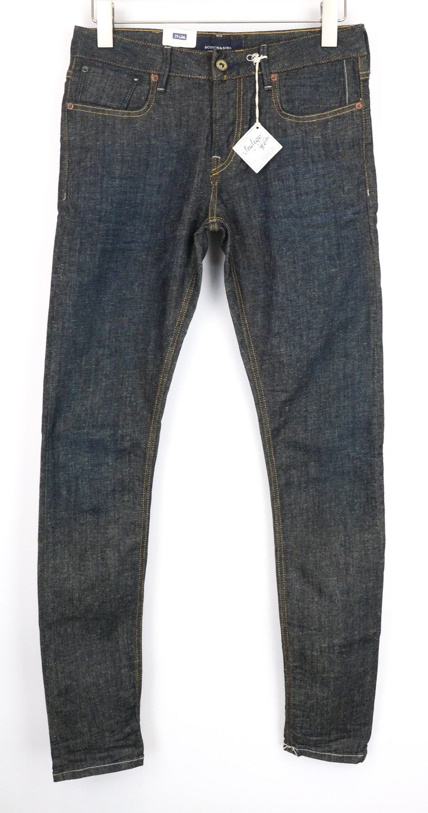 SCOTCH &amp; SODA Tye vyriški džinsai W29/L34 Slim morkų spalvos tamsiai mėlyni tamprūs džinsai