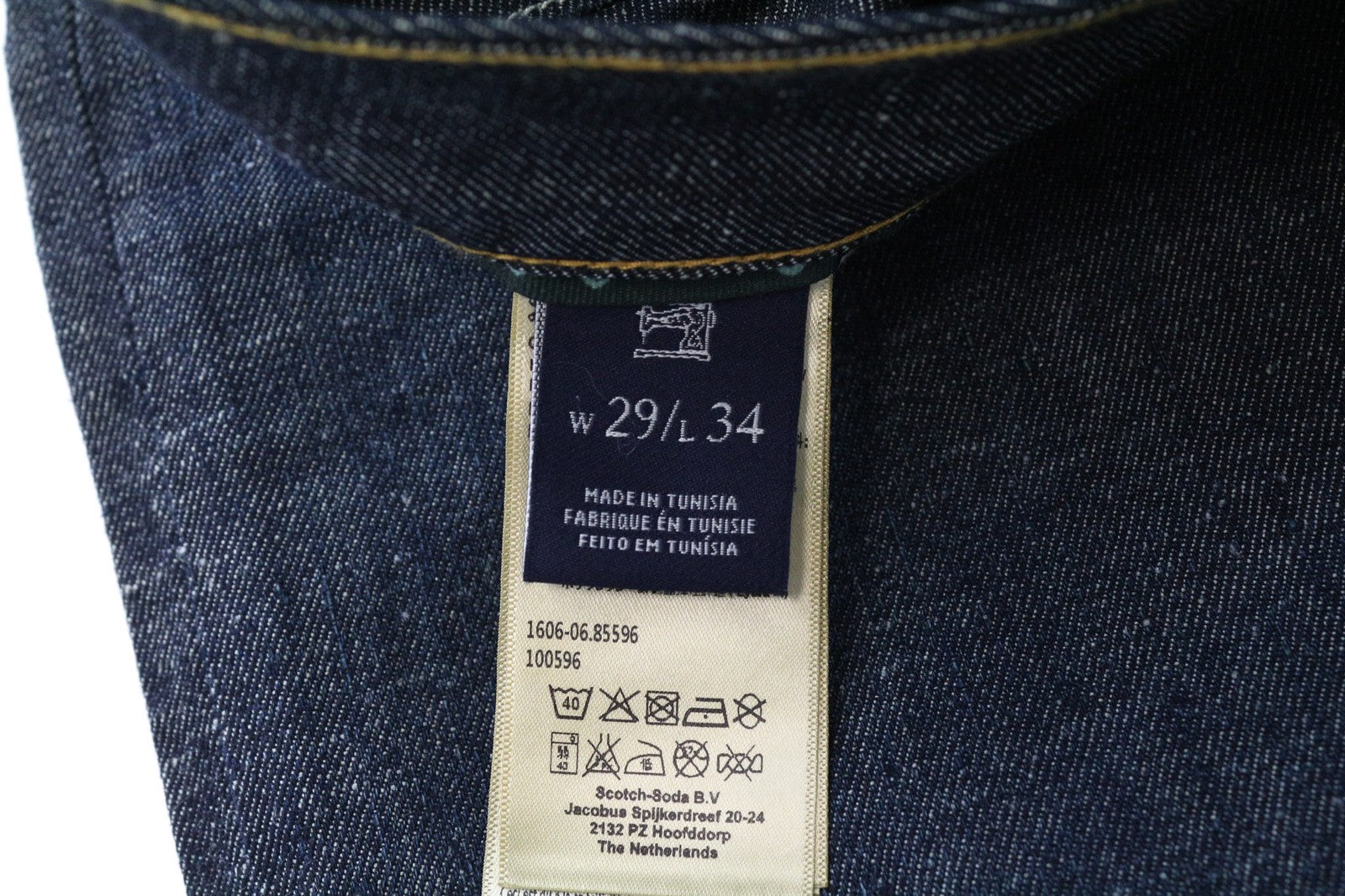 SCOTCH &amp; SODA Tye vyriški džinsai W29/L34 Slim morkų spalvos tamsiai mėlyni tamprūs džinsai