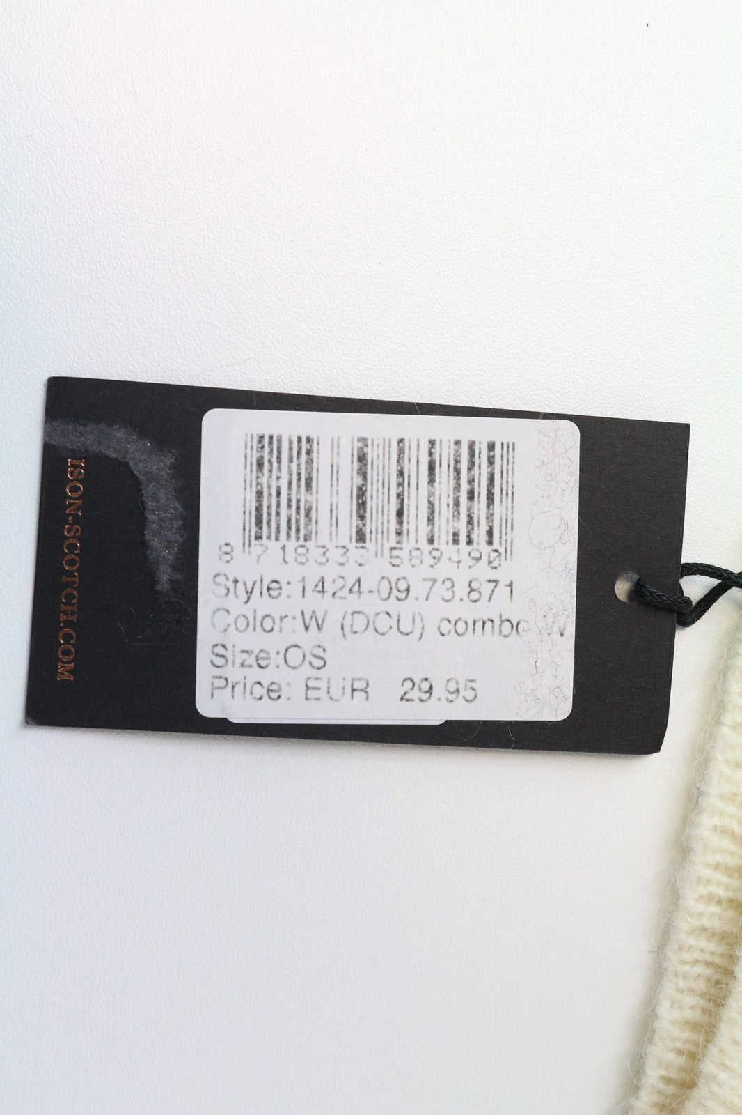 MAISON SCOTCH Women's Hat OS Grey Mohair Blend Beanie with Stars Pattern