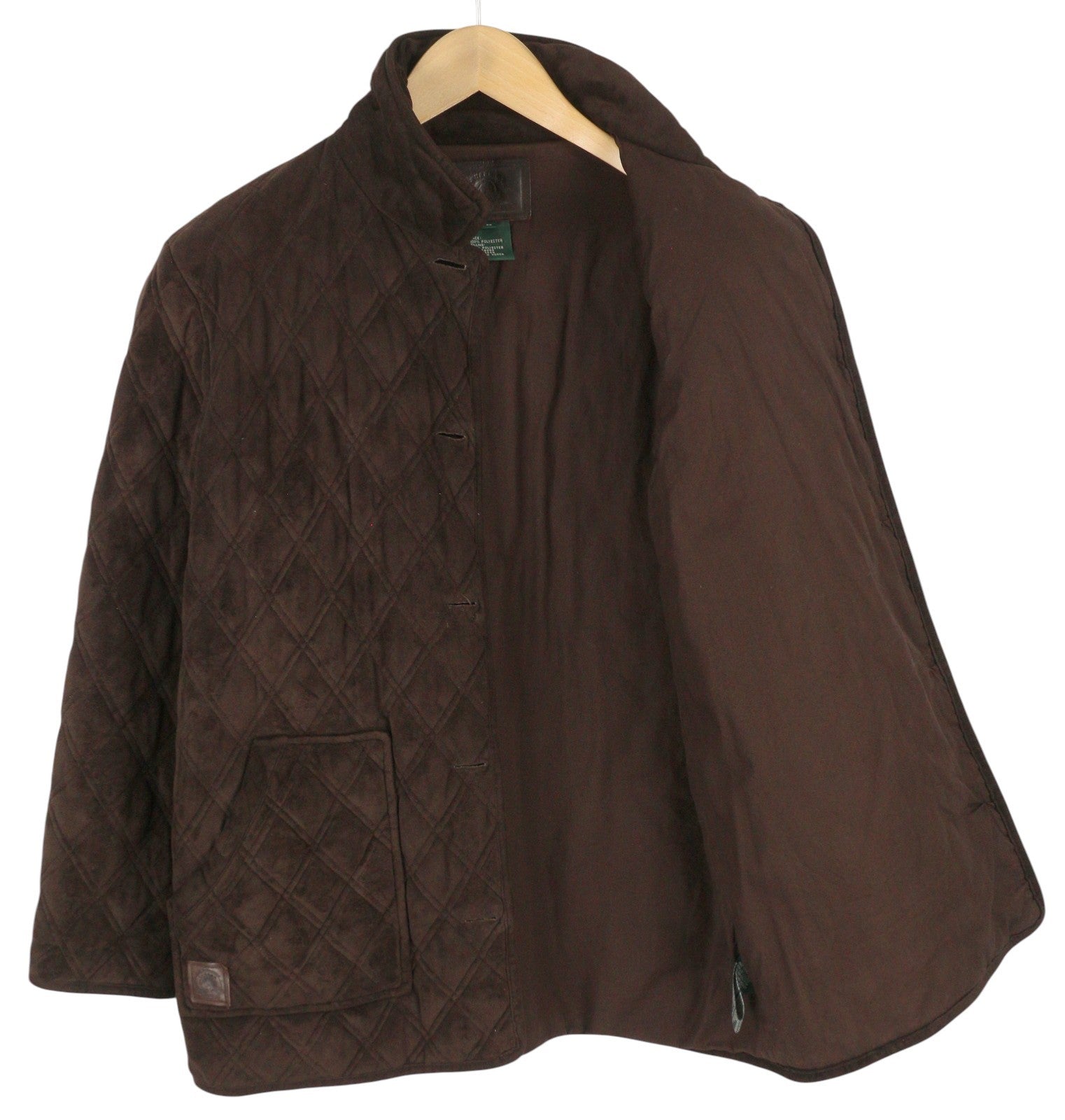 RALPH LAUREN Women Vintage Jacket M Brown Quilted Buttoned Spread Neck Insulated