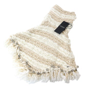SCOTCH & SODA Ams Couture Women's Scarf OS Beige Ecru Knit Striped Sequins