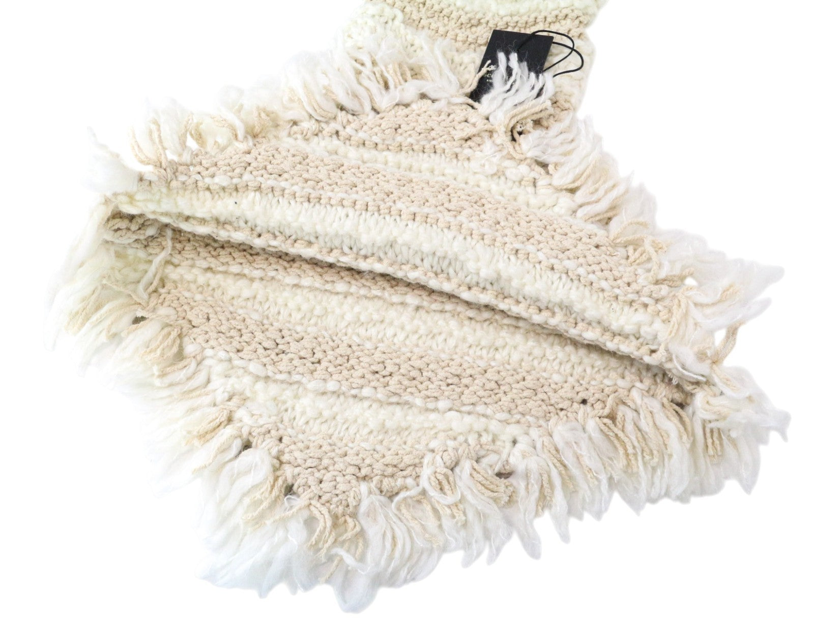SCOTCH & SODA Ams Couture Women's Scarf OS Beige Ecru Knit Striped Sequins