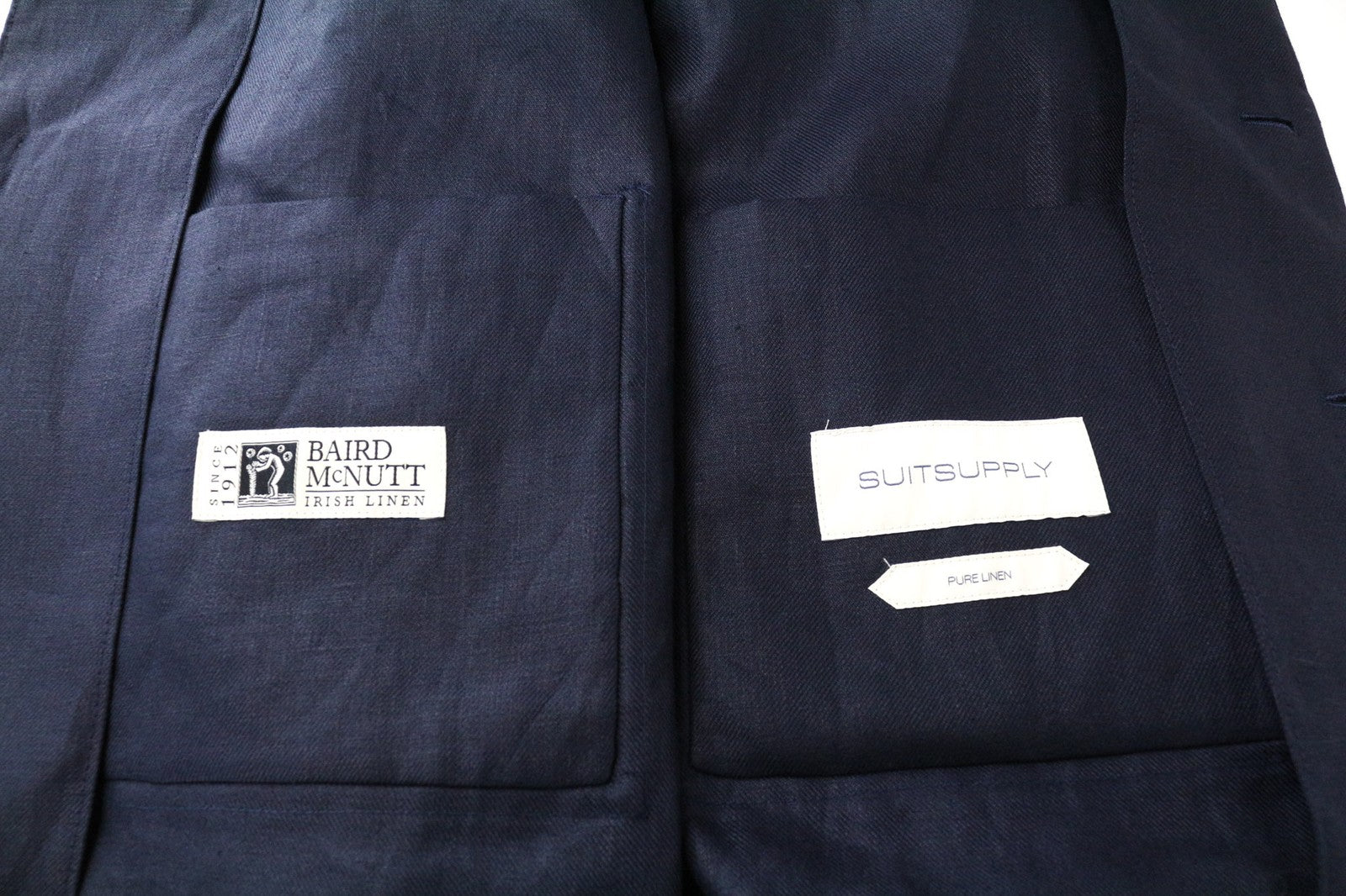 SUITSUPPLY Walter Men's Blazer UK36R Blue Linen Lightweight Casual Shacket