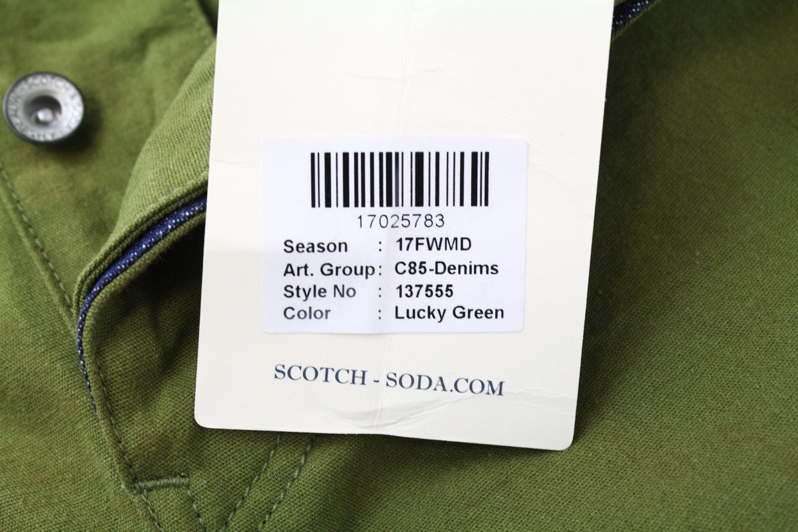 SCOTCH & SODA Ams Blauw Men's Trousers ~W37/L31 Slim Painted Effect Green