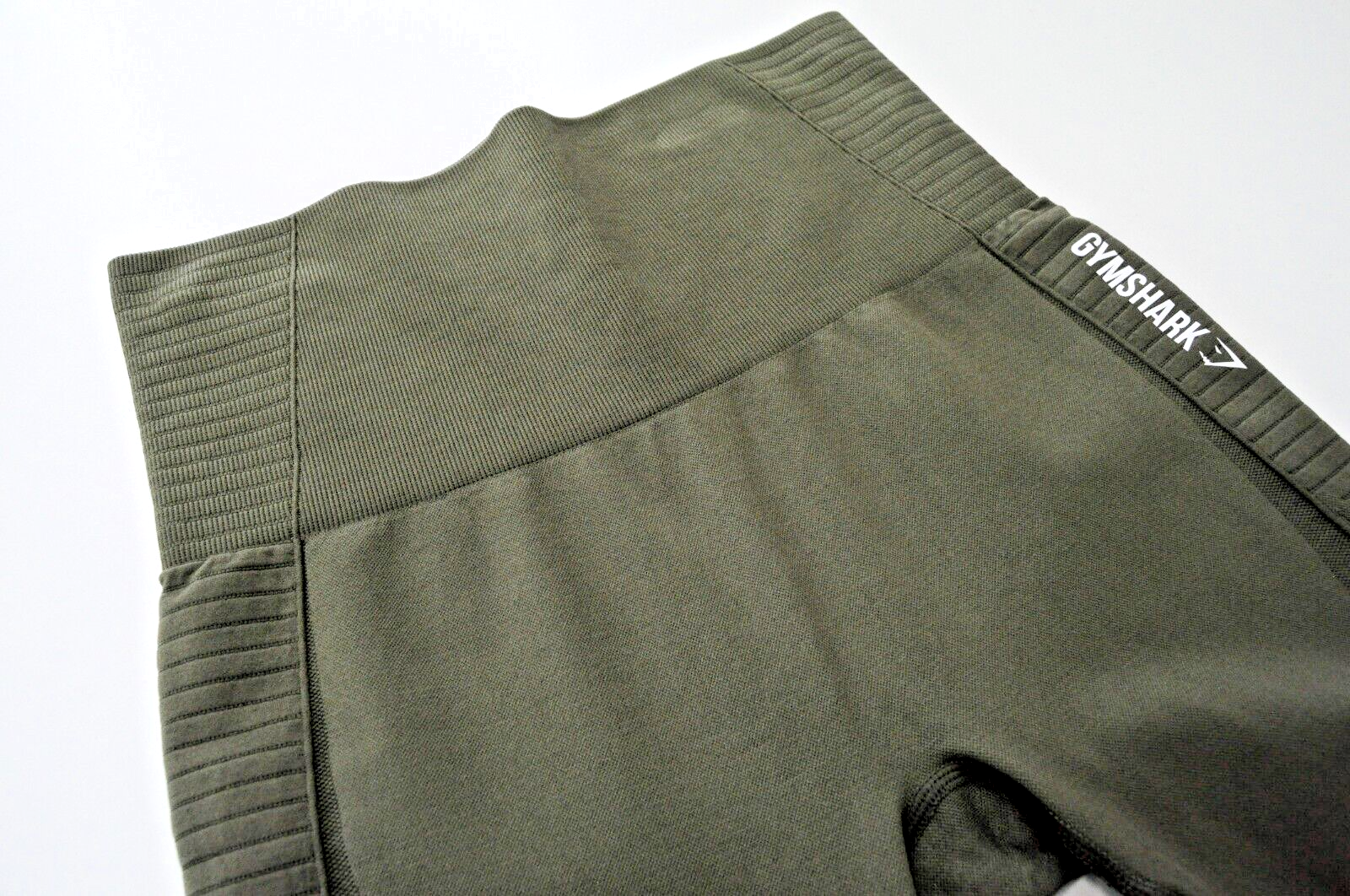 GYMSHARK Women M Green High-Waist Stretch Activewear Logo Sport Leggings