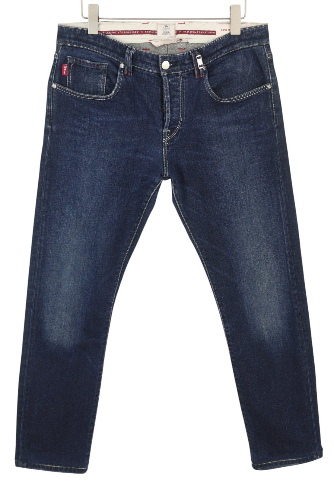 SARTORIA TRAMAROSSA Michelangelo Men Jeans W34 Blue Faded Whiskers Slim Fit