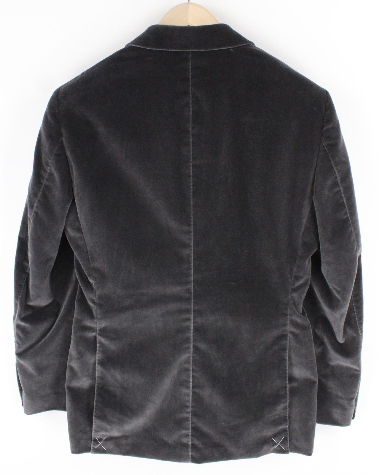 SUITSUPPLY Lazio Men's Grey Velvet Slim Fit Tuxedo Blazer UK36R Cotton Stretch