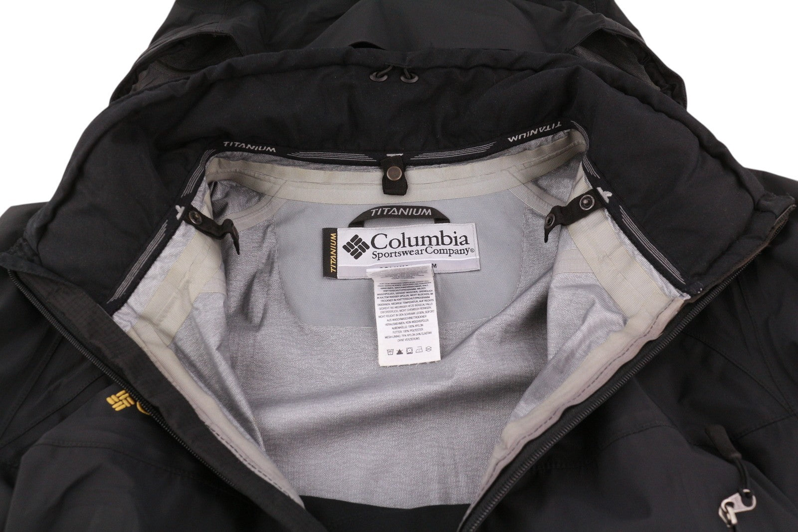 COLUMBIA Titanium Men Jacket S Black Omni-Tech Waterproof Removable Lining 2in1
