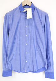 SCOTCH & SODA Ams Couture Men's Shirt S Slim Blue Cotton Button Long Sleeve