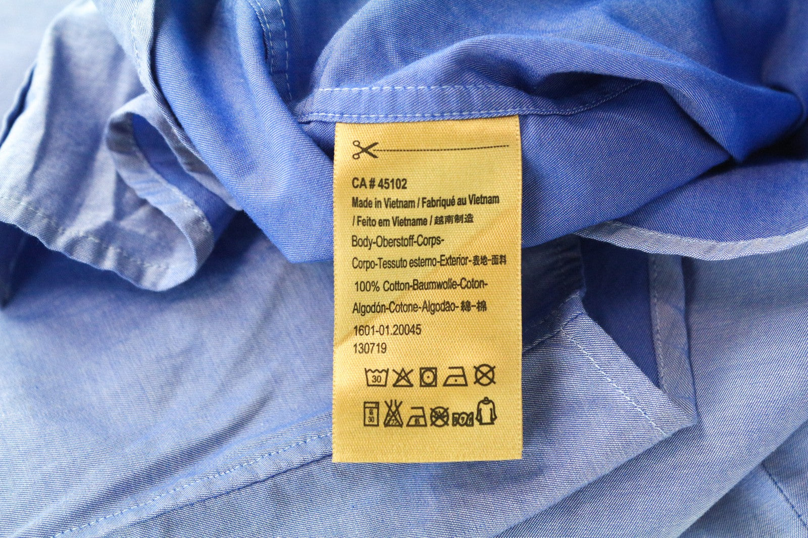 SCOTCH & SODA Ams Couture Men's Shirt S Slim Blue Cotton Button Long Sleeve