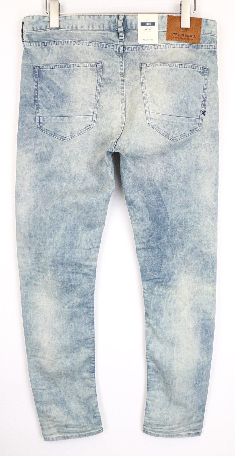 SCOTCH & SODA Skim Men's Jeans W34/L32 Skinny Stretch Blue Cotton Washed Denim