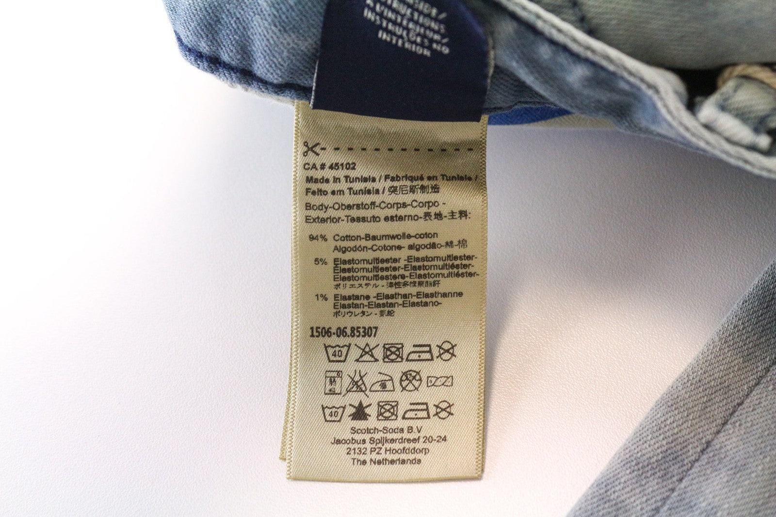 SCOTCH & SODA Skim Men's Jeans W34/L32 Skinny Stretch Blue Cotton Washed Denim