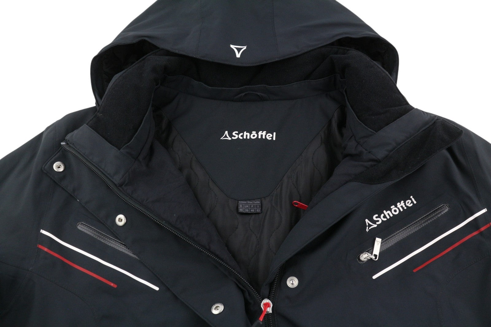 SCHOFFEL Ferry II Women Jacket UK20 Black Skiing Snow Skirt Hooded Insulated