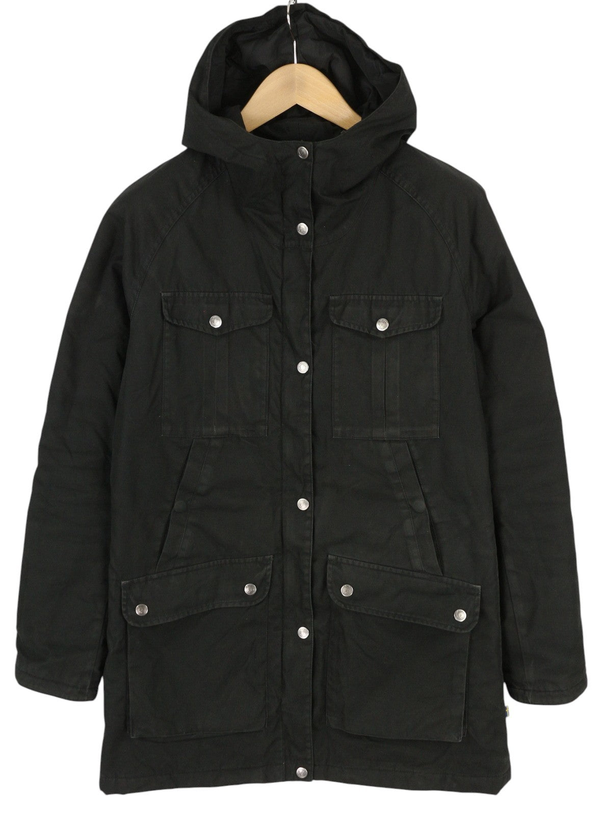 FJALLRAVEN 89259 - Greenland Parka Women Jacket S Black Hooded Zip Lightweight