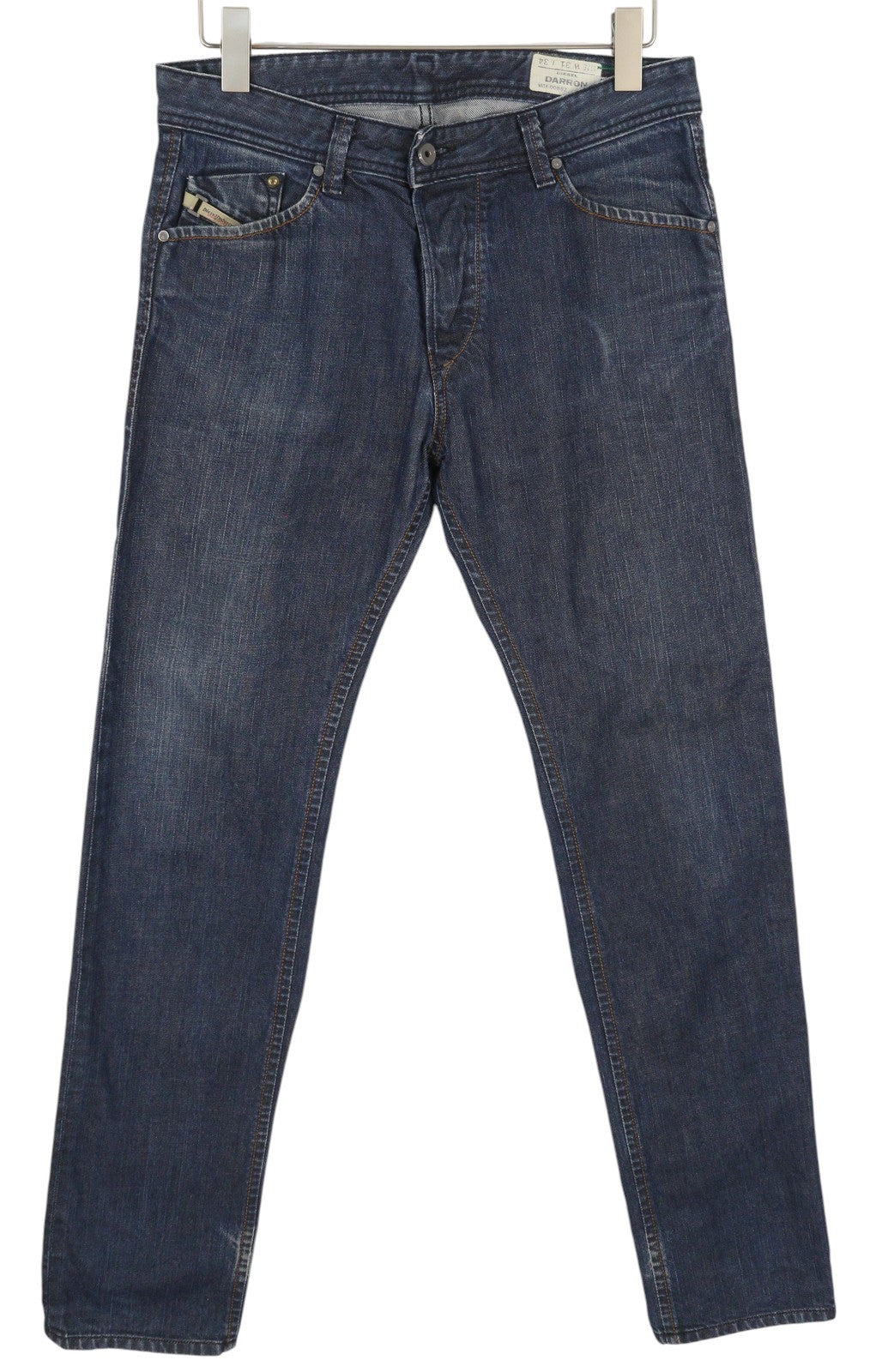 DIESEL Darron 0088Z Men Jeans W31/L34 Dark Blue Faded Straight Fit Button Denim