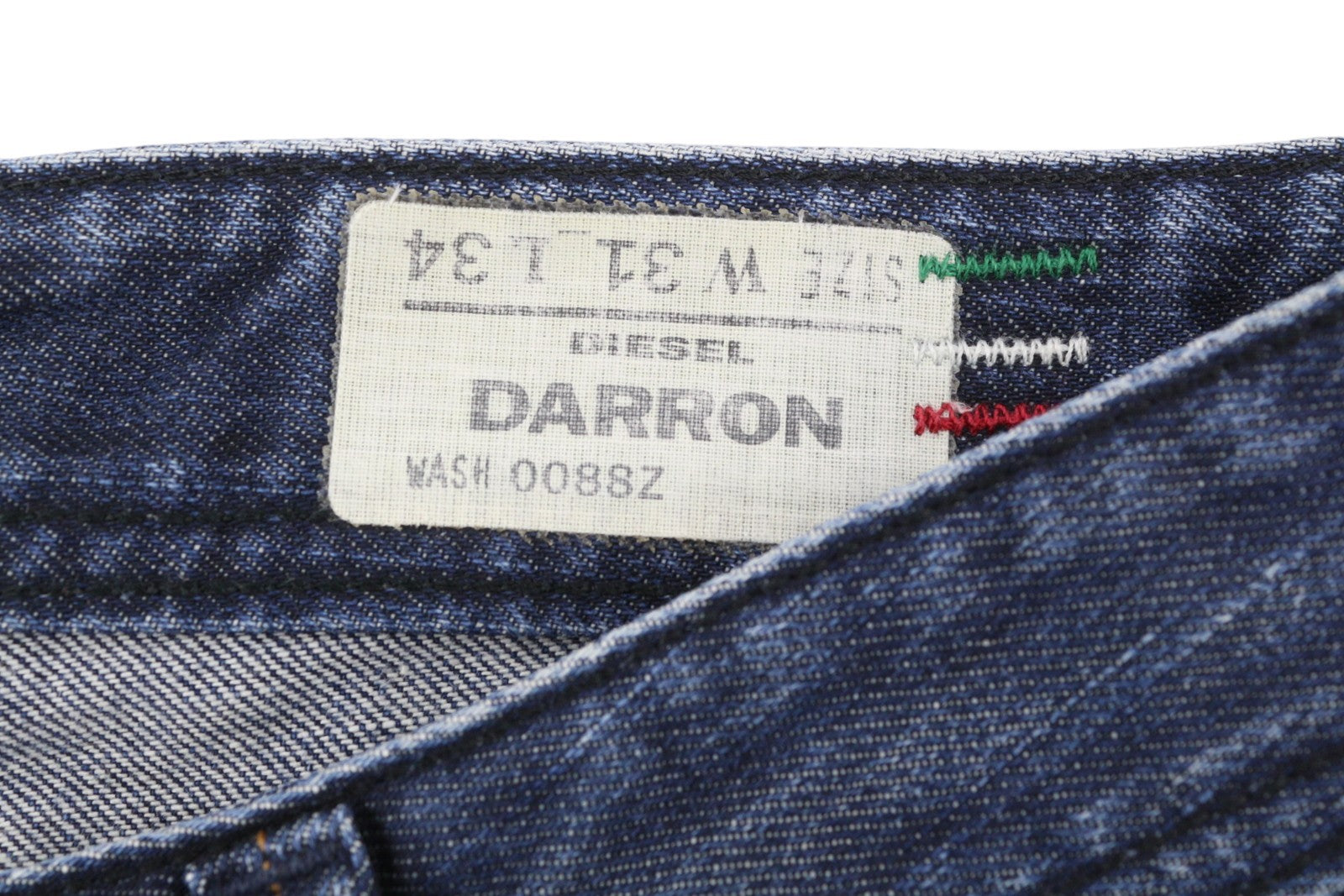 DIESEL Darron 0088Z Men Jeans W31/L34 Dark Blue Faded Straight Fit Button Denim