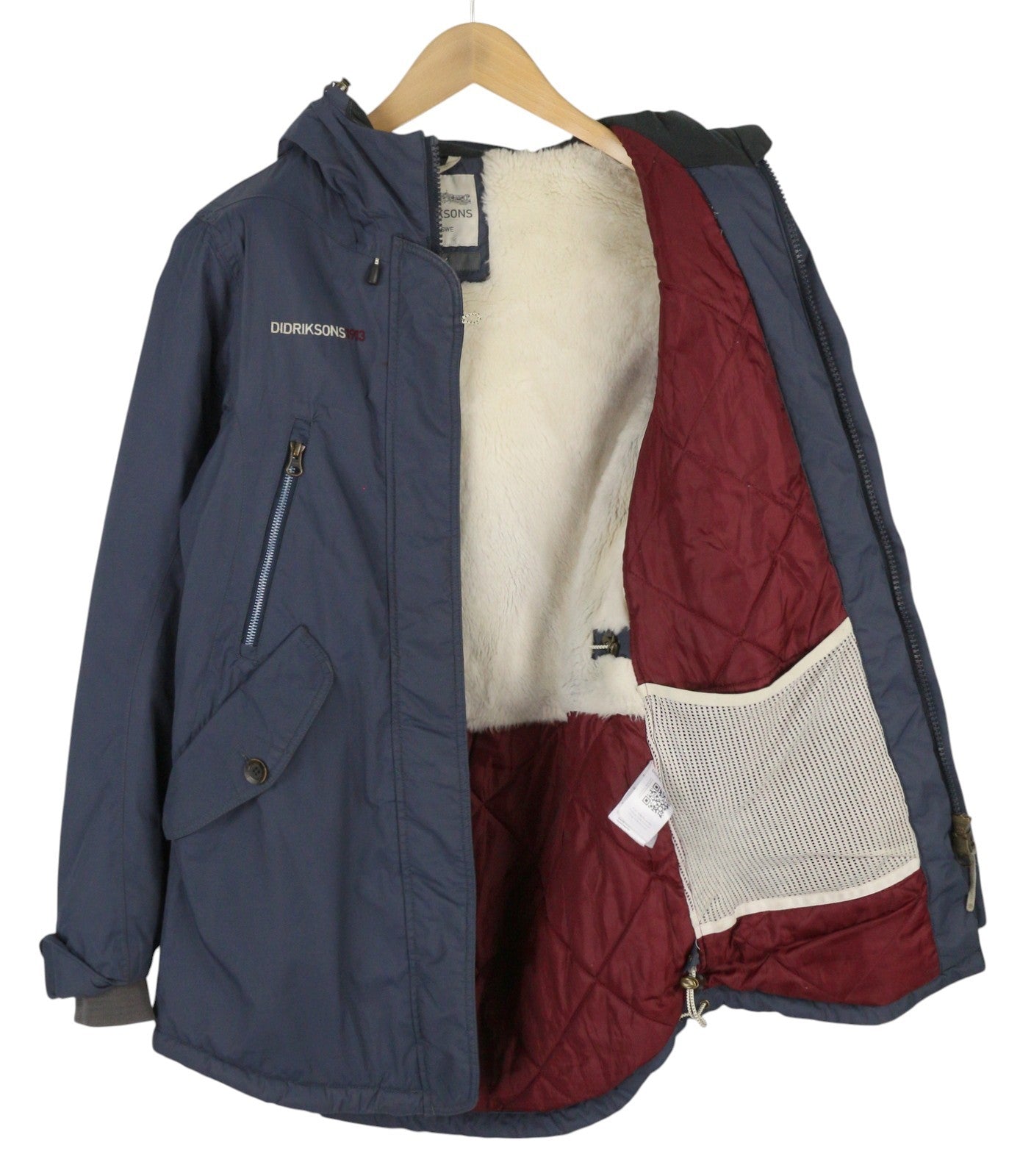 DIDRIKSONS Elsa Parka Women Jacket EU34 Blue Storm System Waterproof Mid-Length