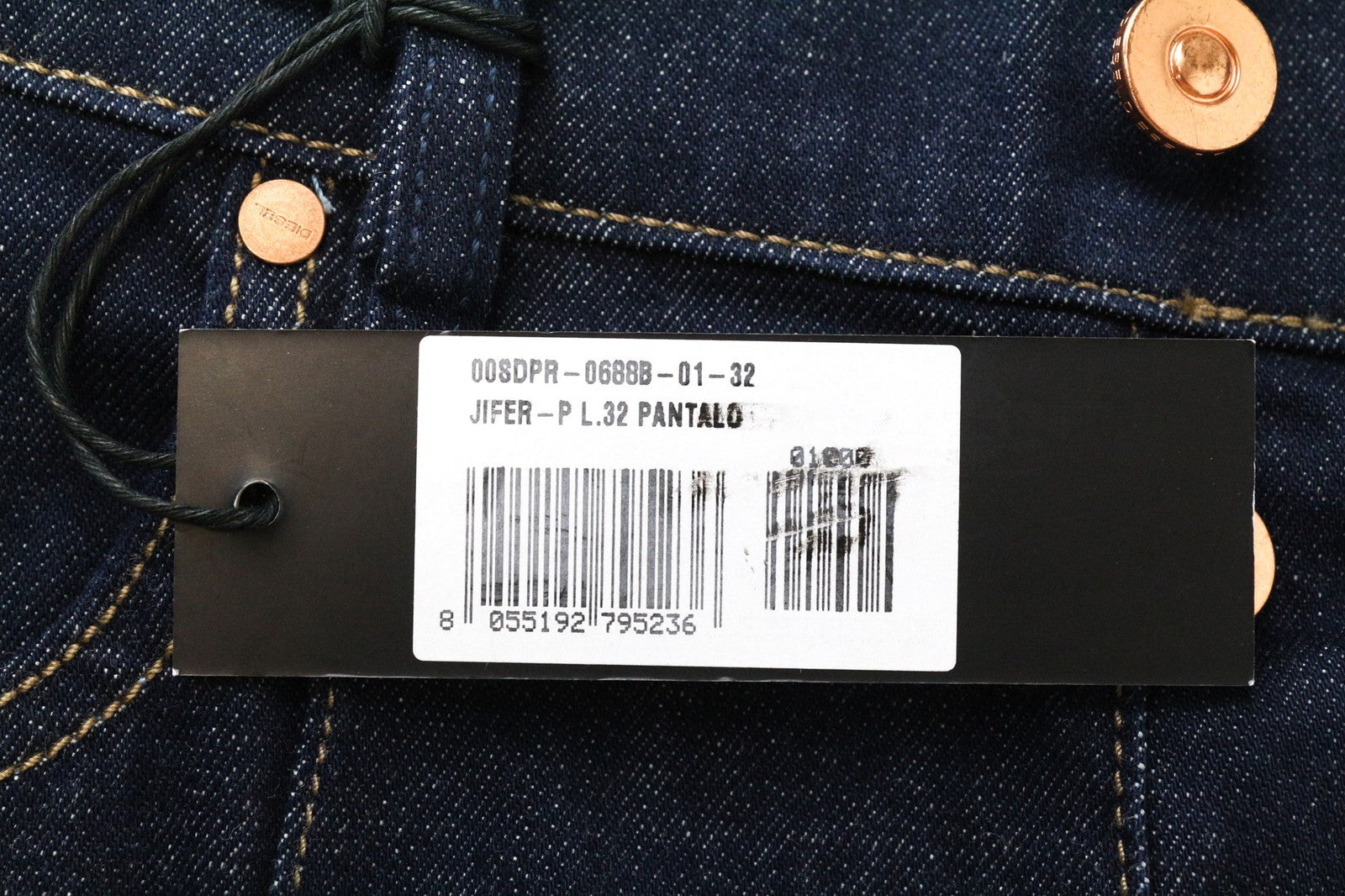 DIESEL Jifer-P 0688B Men's Jeans W32/L32 Slim Taper Stretch Blue Denim