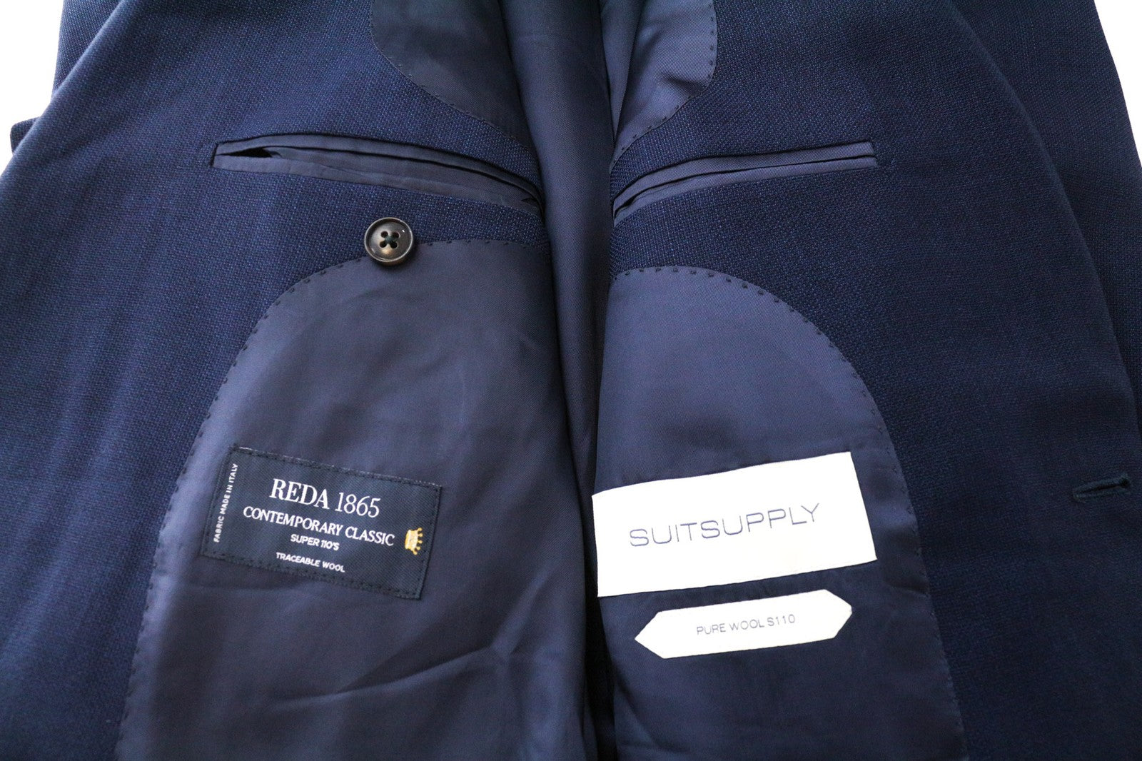 SUITSUPPLY Lazio Men's Suit UK36R Slim Wool S110s 2 Piece Blue Melange