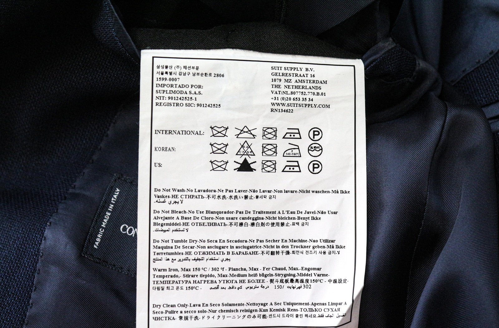 SUITSUPPLY Lazio Men's Suit UK36R Slim Wool S110s 2 Piece Blue Melange