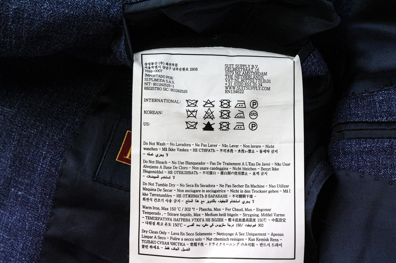 SUITSUPPLY La Spalla Men's Blazer UK32R Slim Blue Wool Silk Linen Melange