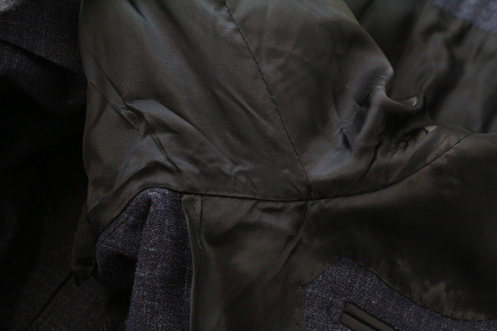 SUITSUPPLY La Spalla Men's Blazer UK32R Slim Blue Wool Silk Linen Melange