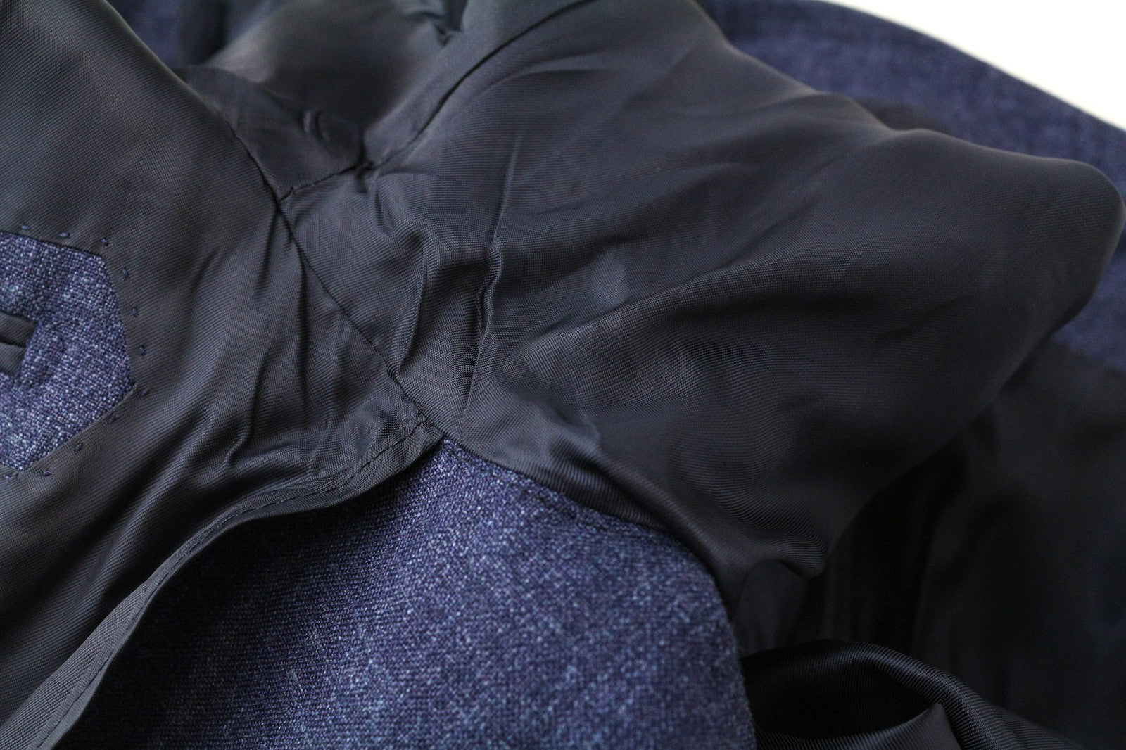 SUITSUPPLY La Spalla Men's Blazer UK32R Slim Blue Wool Silk Linen Melange