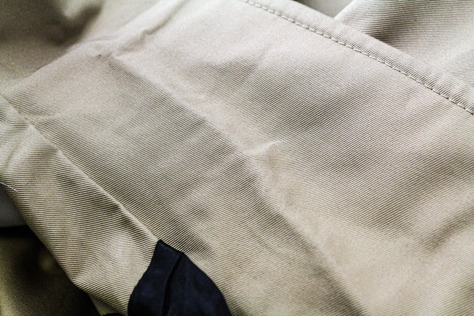 SANDRO Men's Coat L Beige Cotton Mid-Length Trench Button-Up Style