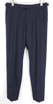 SUITSUPPLY Soho Men's Trousers UK34R Blue Wool Slim Pleated Front Lined