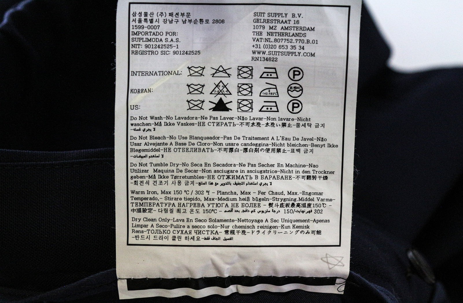 SUITSUPPLY Soho Men's Trousers UK34R Blue Wool Slim Pleated Front Lined