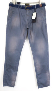 SCOTCH & SODA Warren Men's Trousers W30/L32 Relaxed Slim Blue Washed Cotton