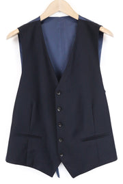 SUITSUPPLY Ferrara Men's Waistcoat UK42R Dark Blue Slim Wool Lined