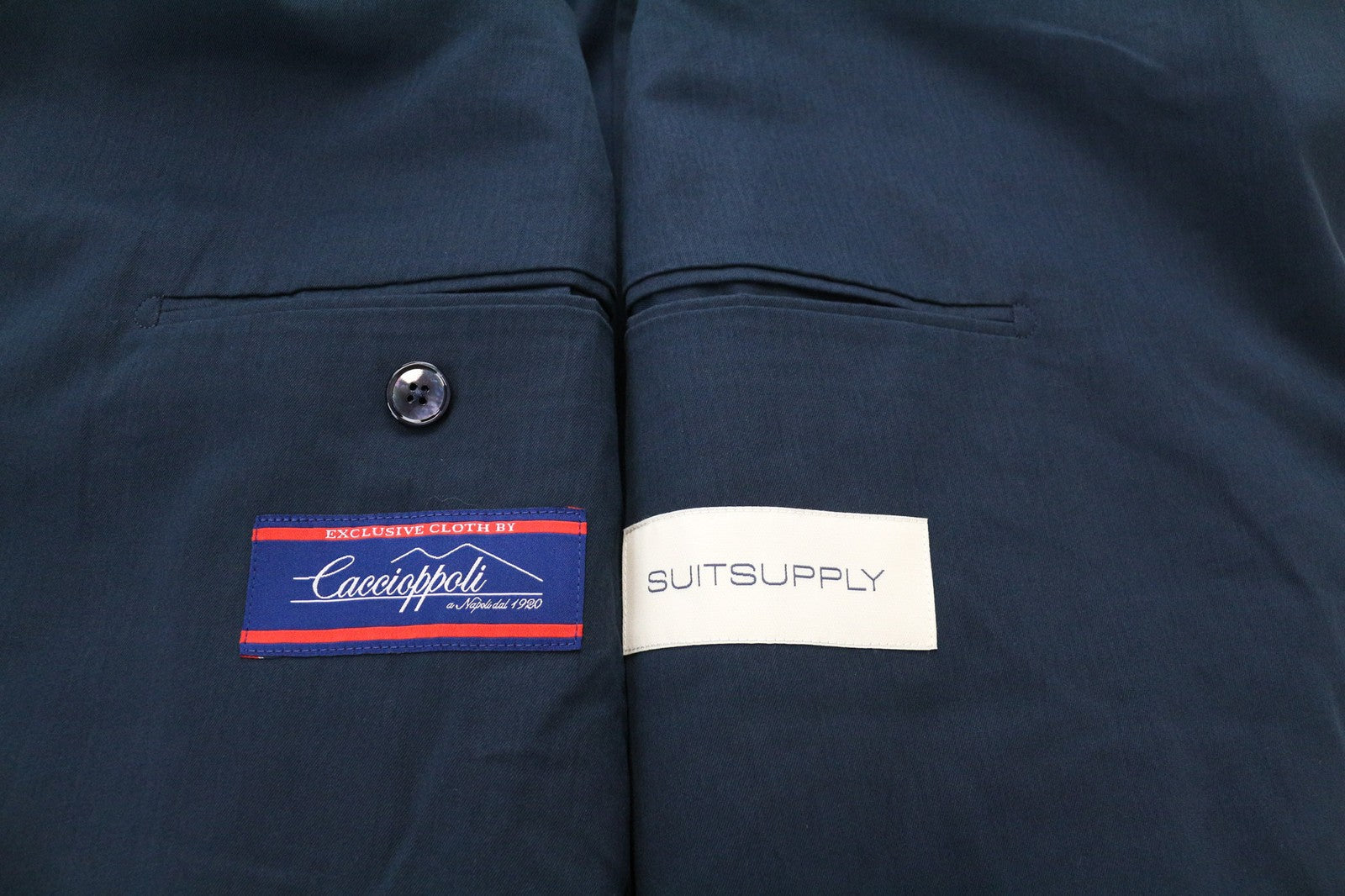 SUITSUPPLY La Spalla vyriškas švarkas, UK48L, mėlynai žalias, medvilninis kašmyras, be pamušalo 