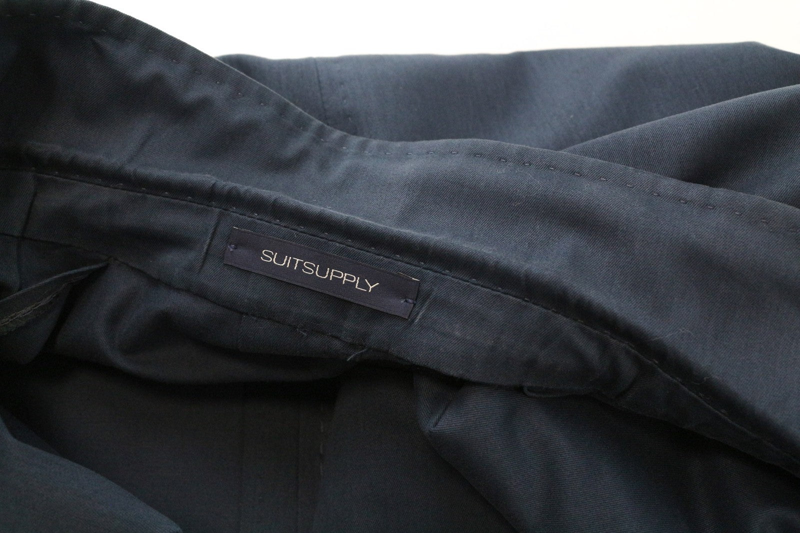 SUITSUPPLY La Spalla vyriškas švarkas, UK48L, mėlynai žalias, medvilninis kašmyras, be pamušalo 