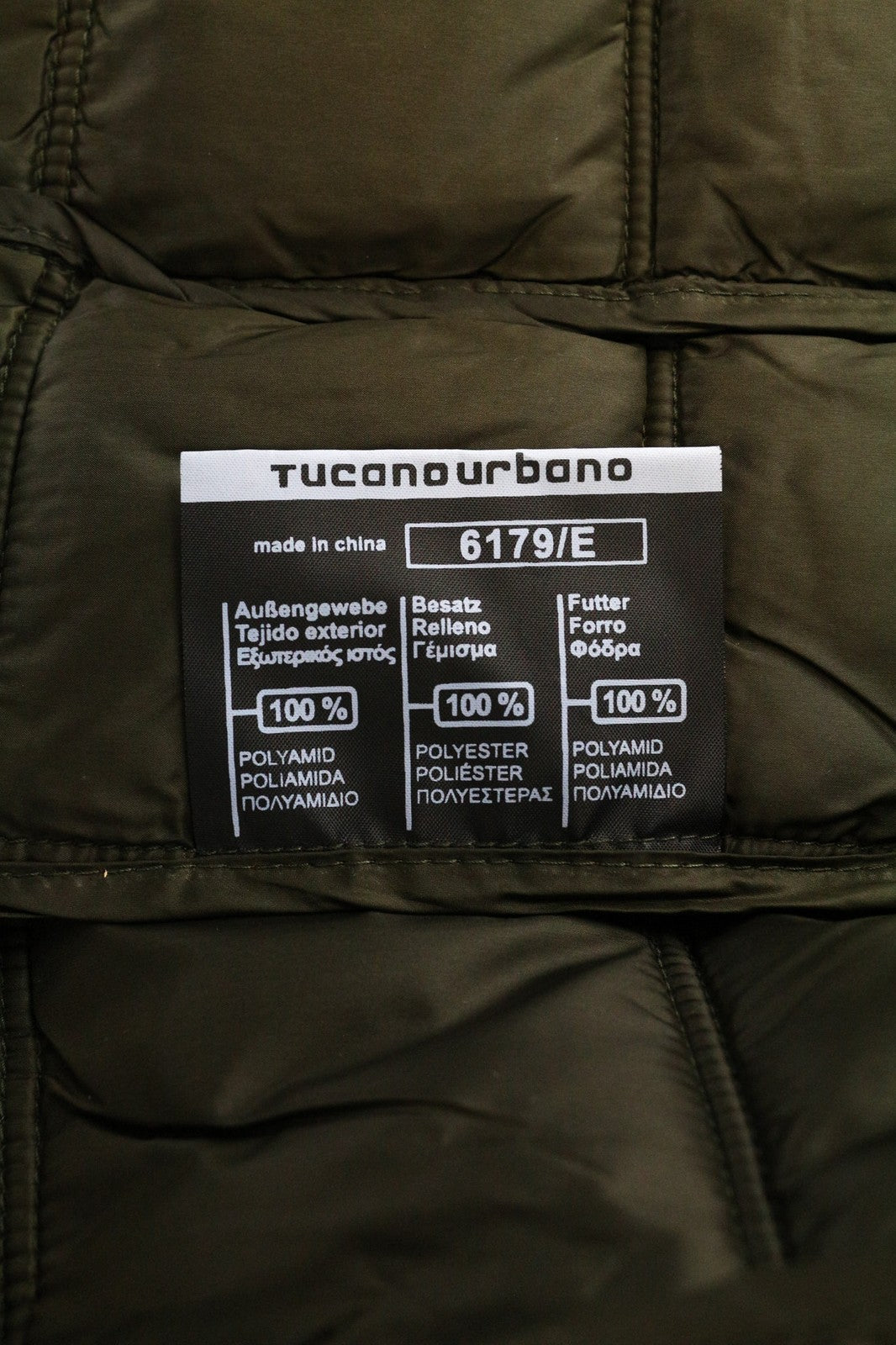 TUCANO URBANO Low Dan Women's Jacket IT42 Green Thermal Padded Water-Repel