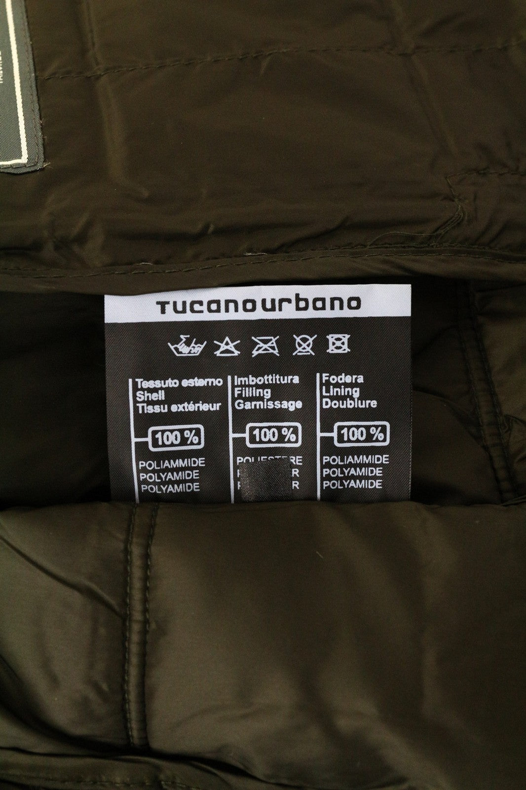 TUCANO URBANO Low Dan Women's Jacket IT42 Green Thermal Padded Water-Repel