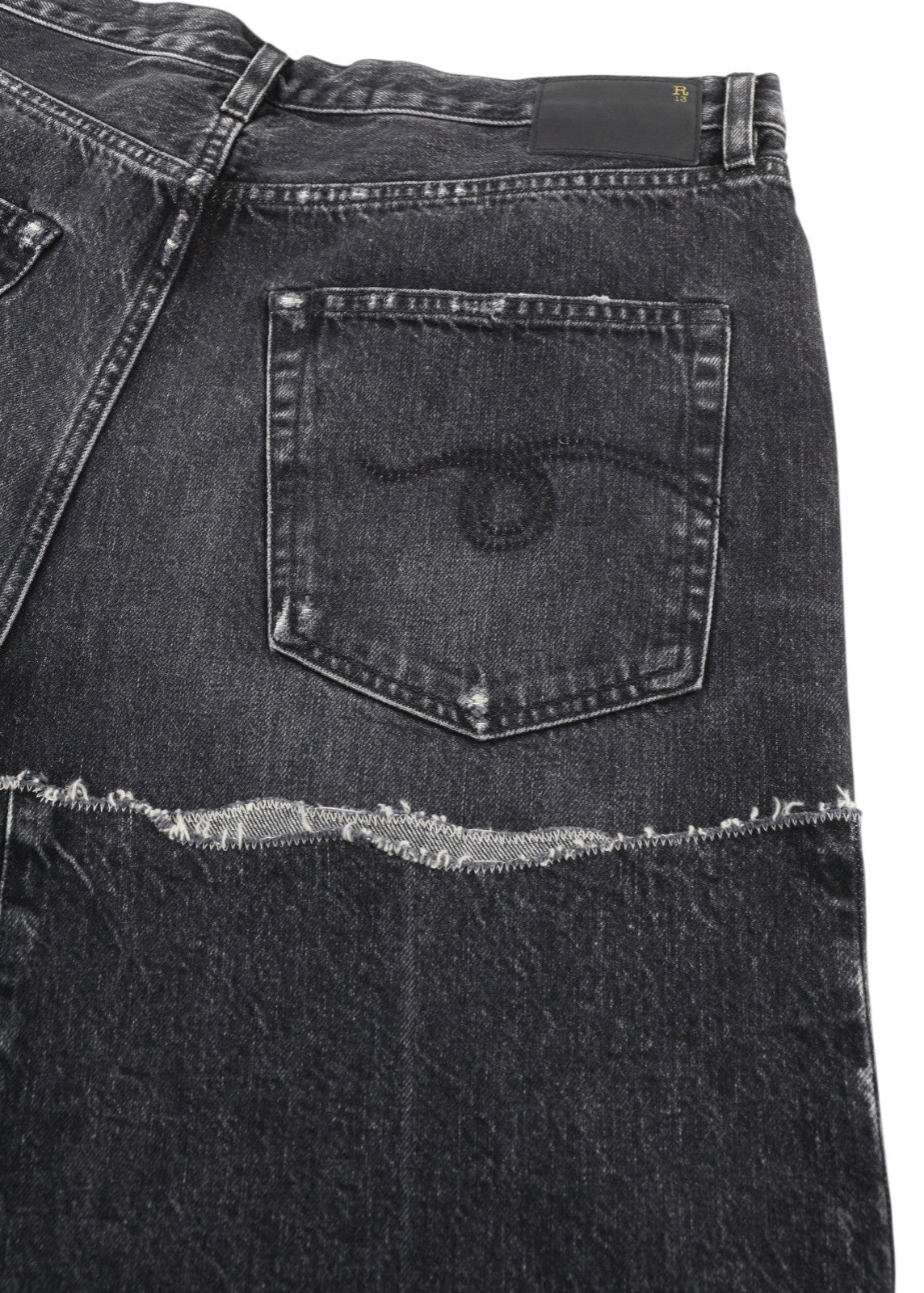 R13 Ankled D'Arcy Women Jeans 31 Everit Black Washed Distressed Straight Fit