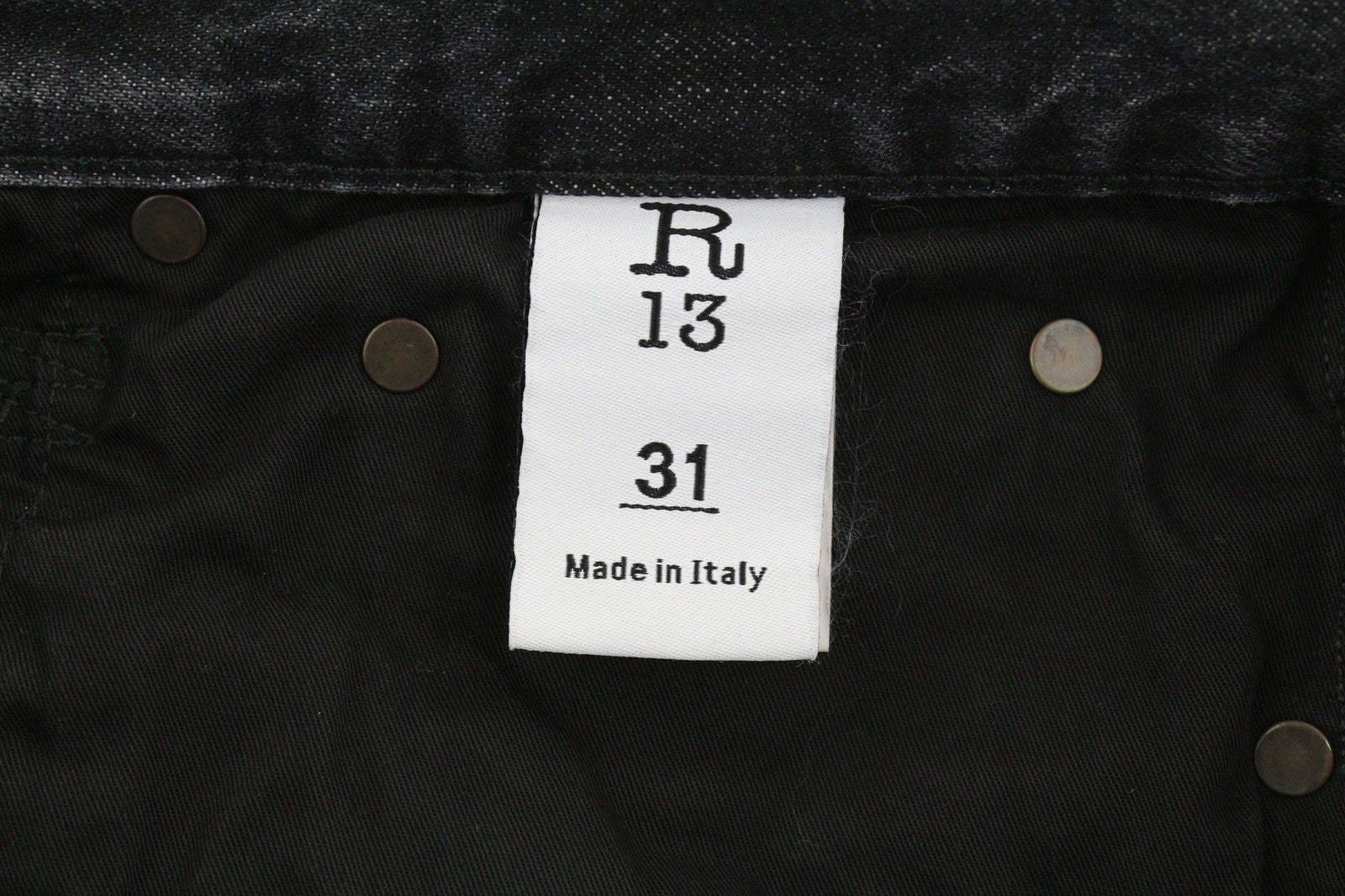 R13 Ankled D'Arcy Women Jeans 31 Everit Black Washed Distressed Straight Fit