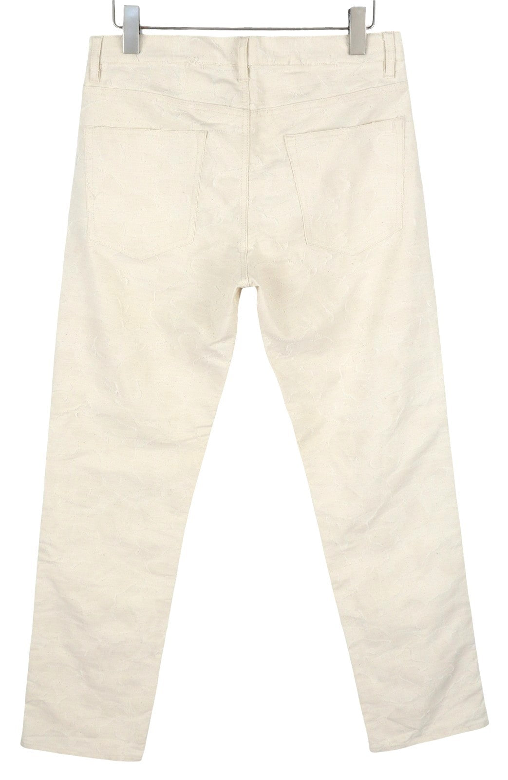 H&M Studios Pedro Men Trousers W31 Light Beige Textured Zip Fly Pockets Slim