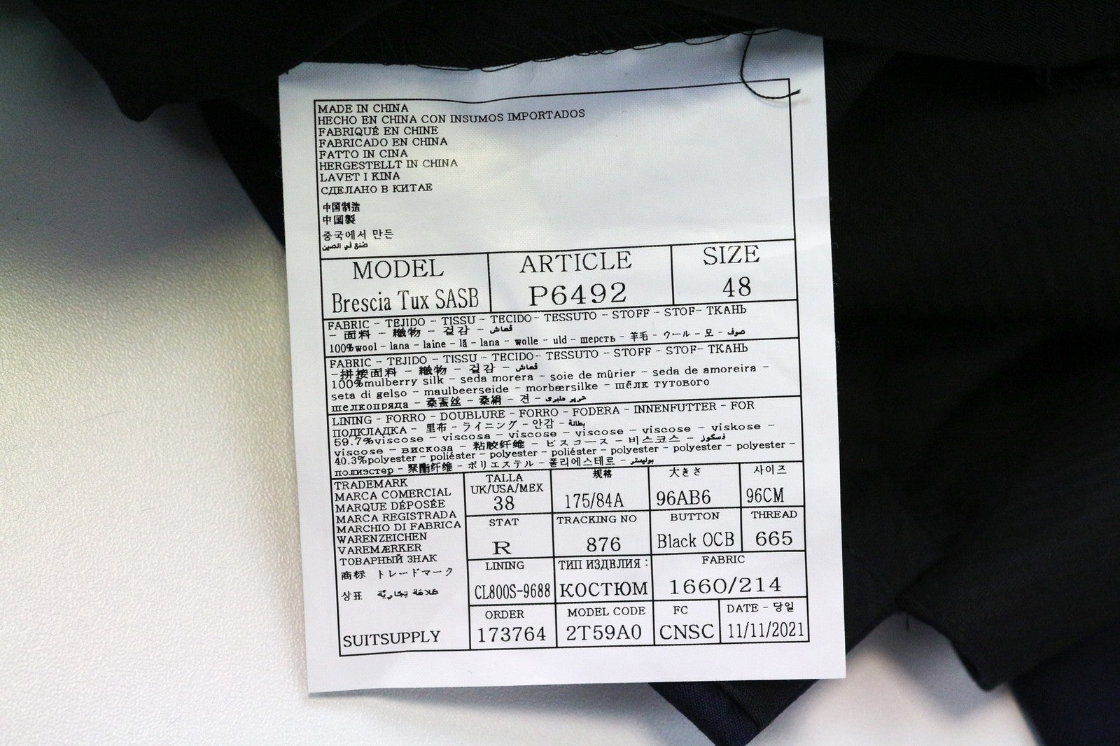 SUITSUPPLY U-neck Men's Suit UK38R Wool Blue 2Pc with Trousers Waistcoat Formal