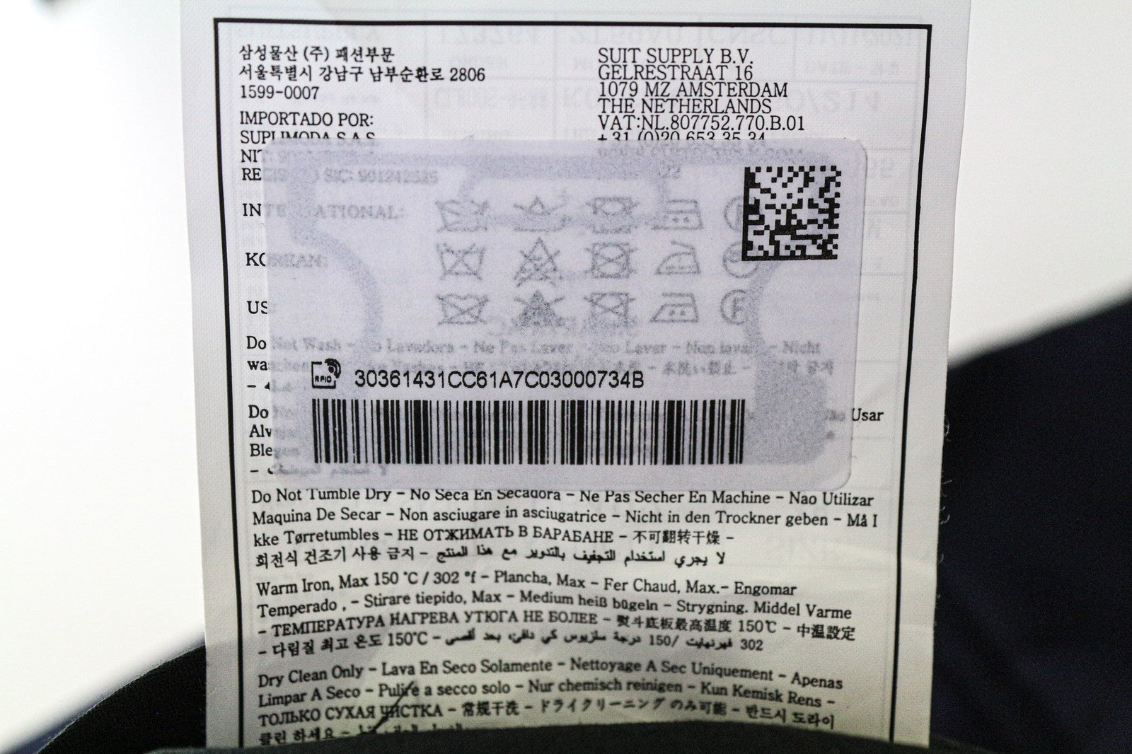 SUITSUPPLY U-neck Men's Suit UK38R Wool Blue 2Pc with Trousers Waistcoat Formal