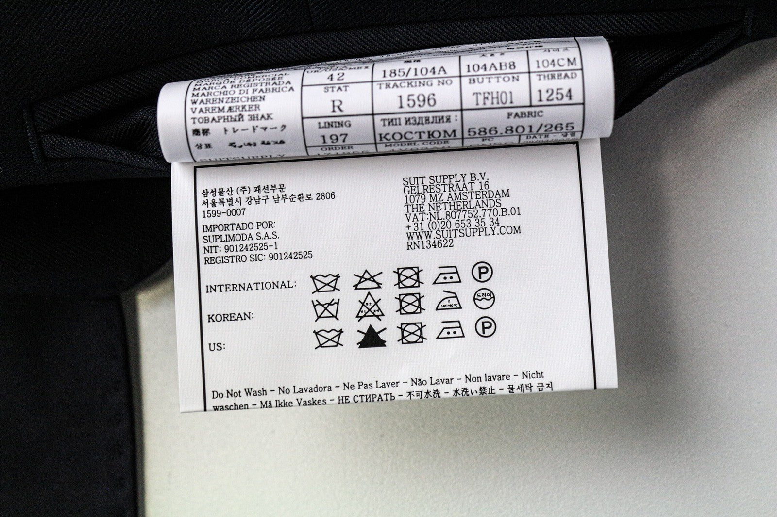 SUITSUPPLY Ferrara Men's Suit UK42R Wool Blue 2Pc Waistcoat Pleated Trousers