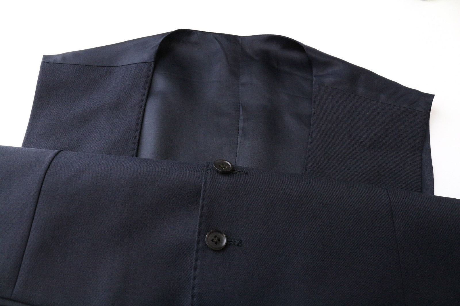 SUITSUPPLY Ferrara Men's Suit UK42R Wool Blue 2Pc Waistcoat Pleated Trousers