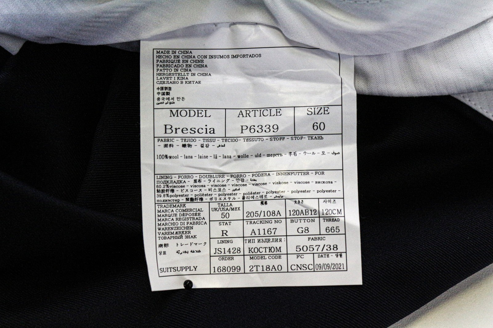 SUITSUPPLY Brescia Men's Trousers UK50R Wool Dark Blue Pleated Classic Look