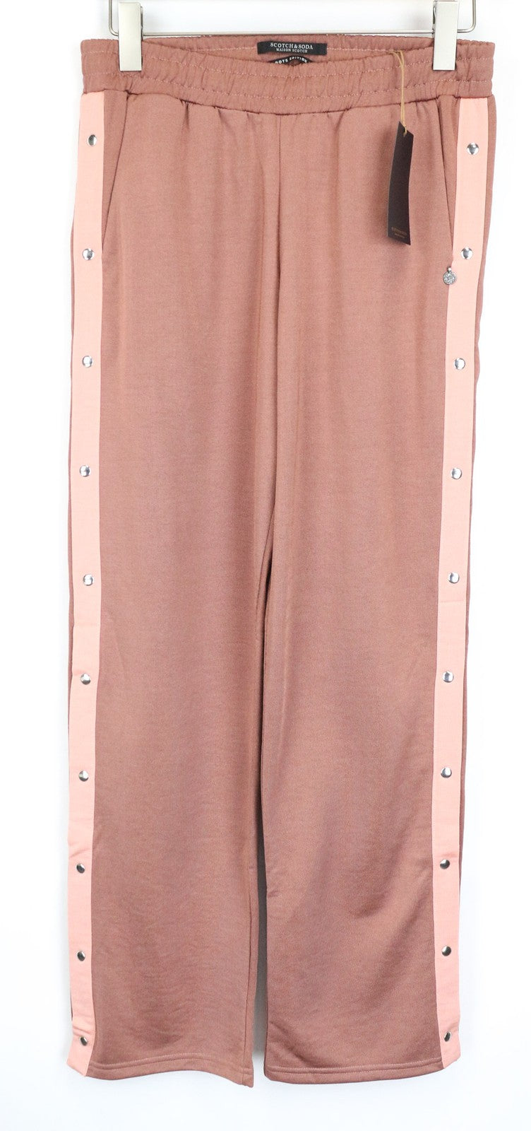 MAISON SCOTCH Women's Pants M Pink Cotton Blend Pull-On Snap Casual Trousers