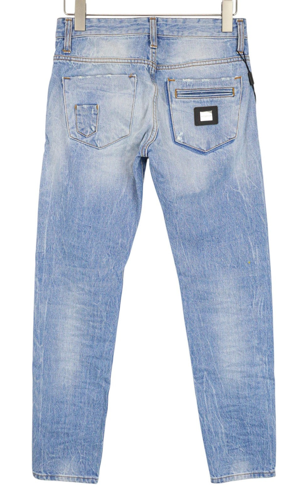 TAKESHY KUROSAWA vyriški džinsai W30 Slim Fit mėlyni dažytos grynos medvilnės skalbti