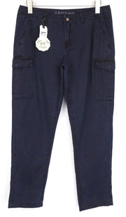 DENHAM Tara Women's Pants W28/L30 Navy Cotton Blend Relaxed Fit Cargo Casual