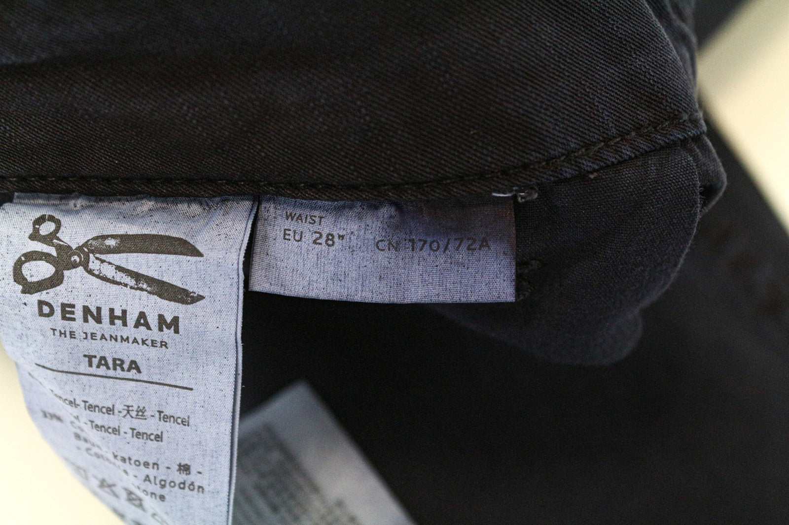 DENHAM Tara Women's Pants W28/L30 Navy Cotton Blend Relaxed Fit Cargo Casual